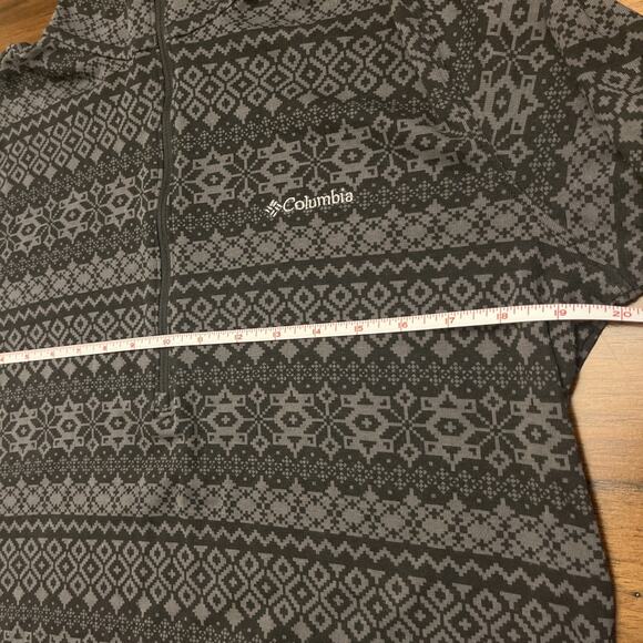 Columbia Pullover 1/4 Zip Tone On Tone Dark Gray Long Sleeve Wmn XL Shirt Cabin - Picture 6 of 9